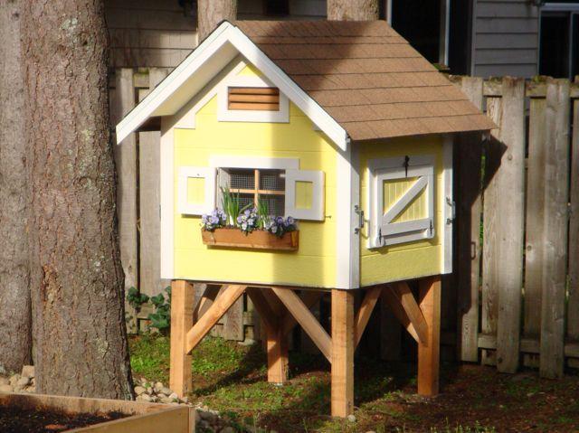 Little, Practical, and Yellow Chicken Coop